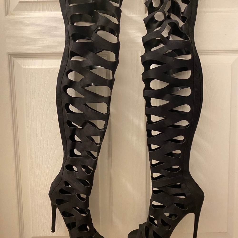 THIGH high heels